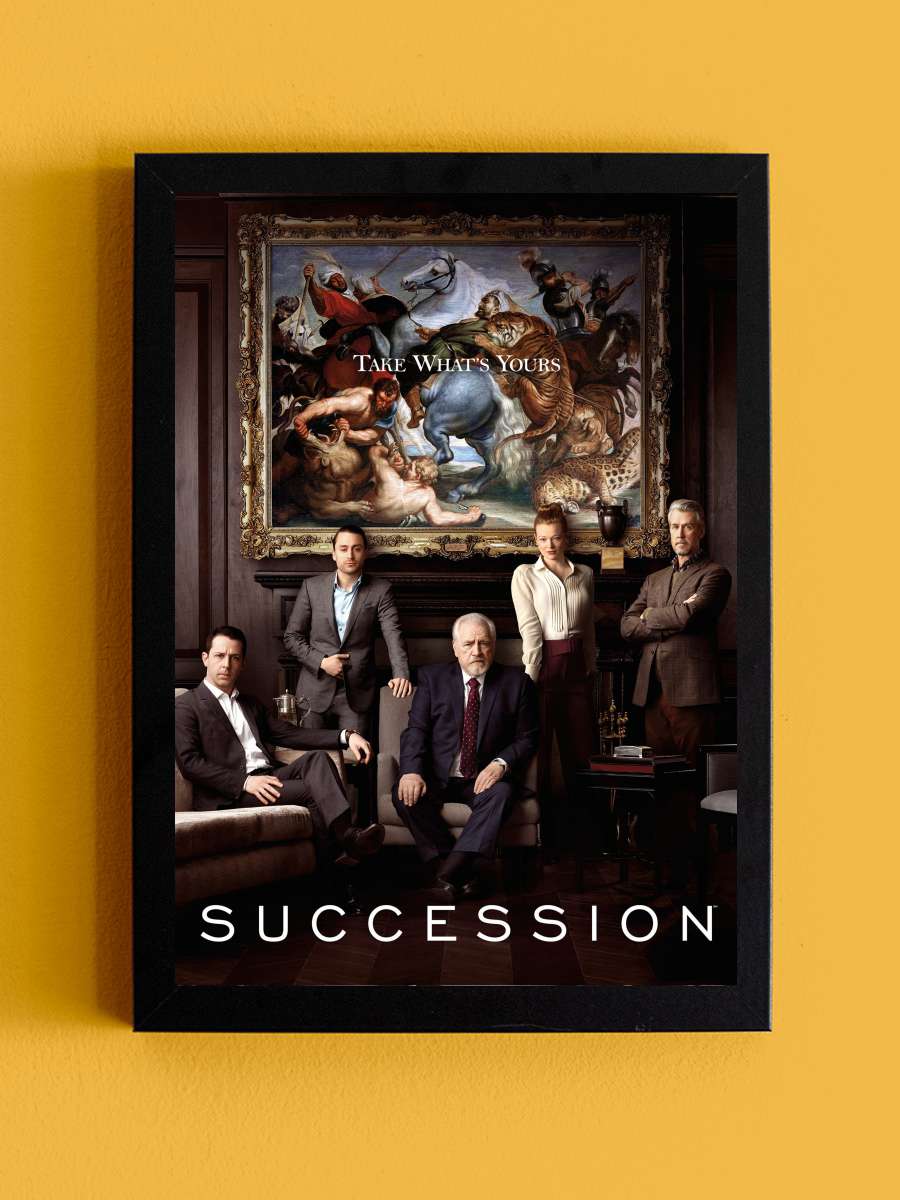 Succession Dizi Tablo Siyah Çerçeveli Dizi Poster Duvar Tablo