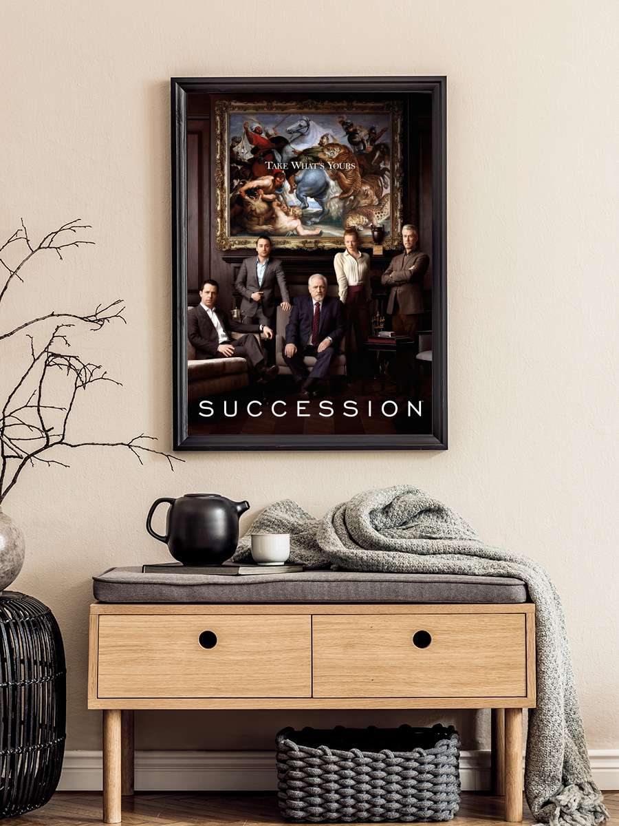 Succession Dizi Tablo Siyah Çerçeveli Dizi Poster Duvar Tablo