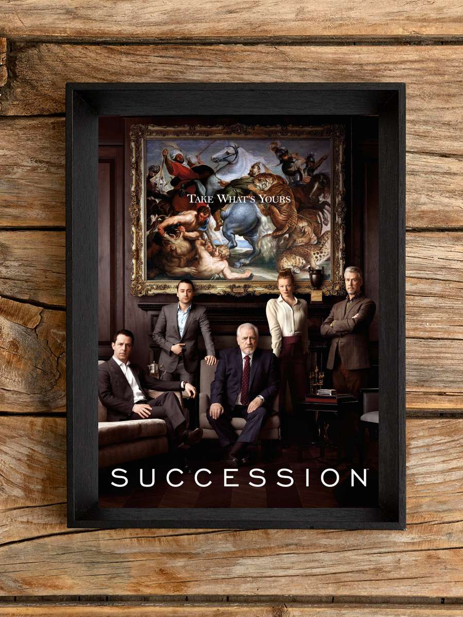 Succession Dizi Tablo Siyah Çerçeveli Dizi Poster Duvar Tablo