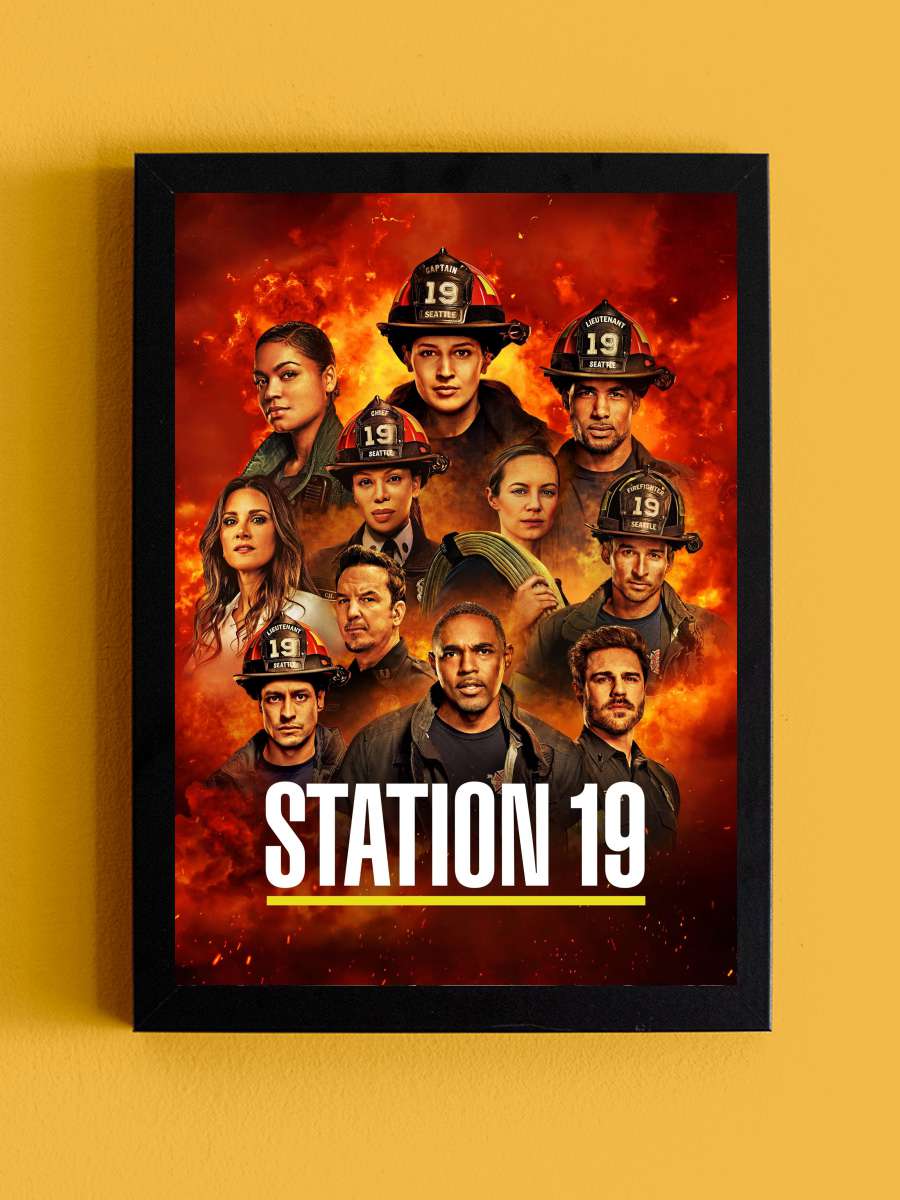 Station 19 Dizi Tablo Siyah Çerçeveli Dizi Poster Duvar Tablo