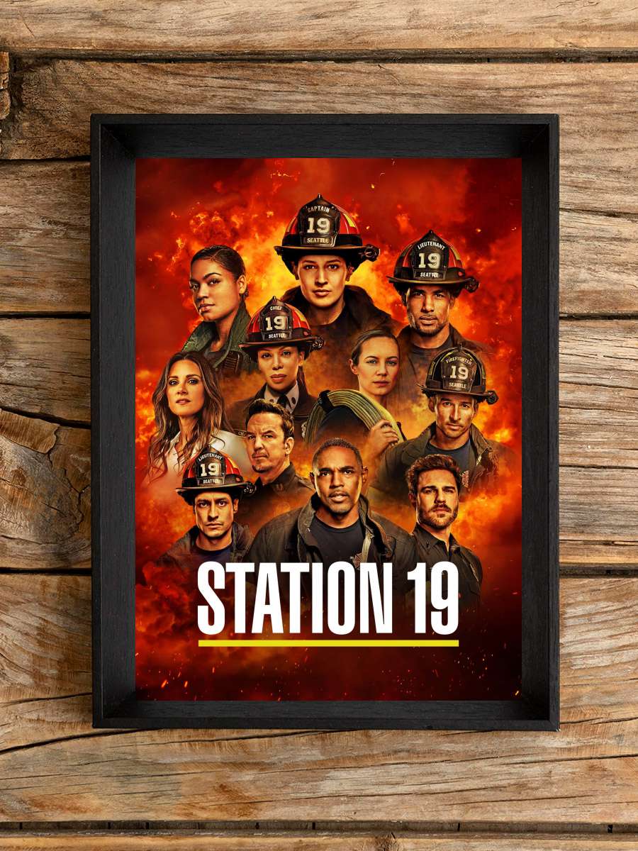 Station 19 Dizi Tablo Siyah Çerçeveli Dizi Poster Duvar Tablo