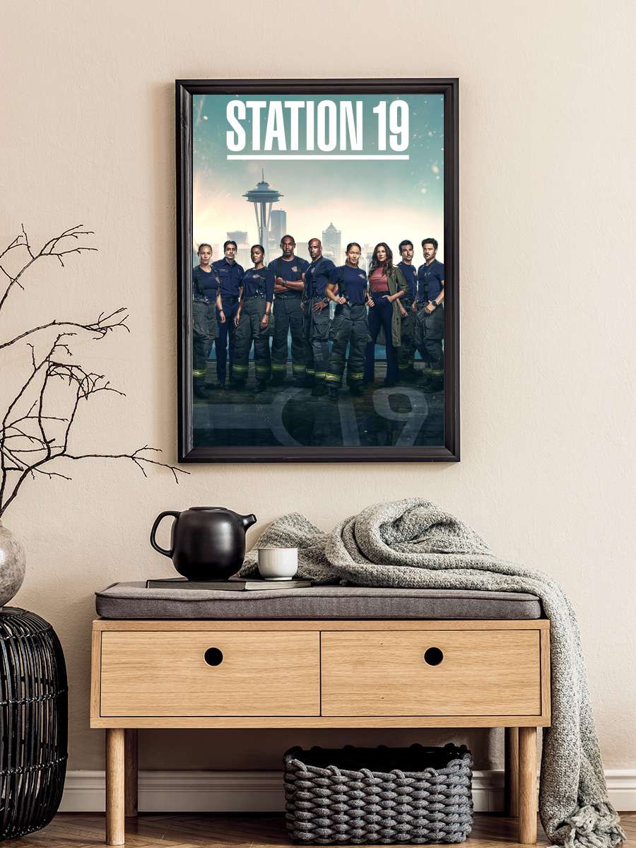 Station 19 Dizi Tablo Siyah Çerçeveli Dizi Poster Duvar Tablo