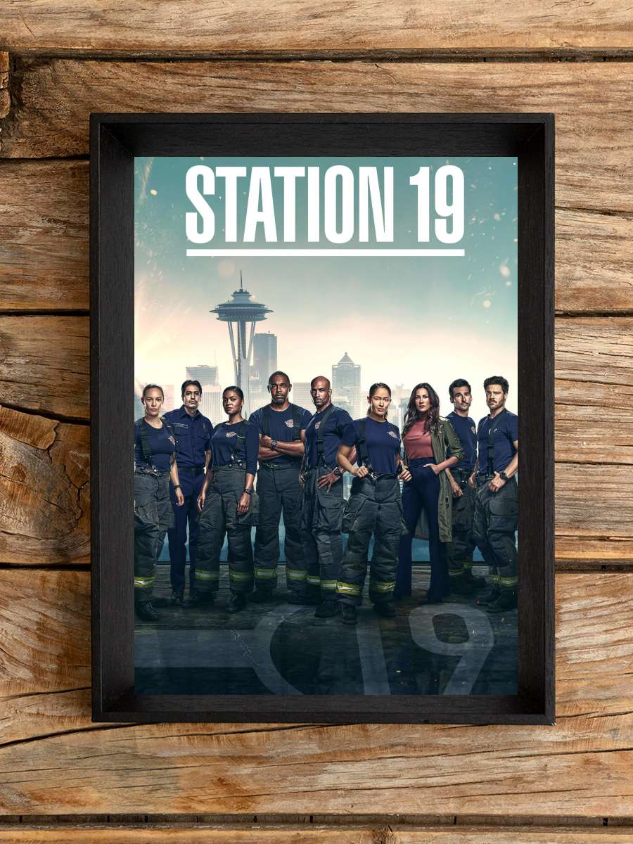 Station 19 Dizi Tablo Siyah Çerçeveli Dizi Poster Duvar Tablo