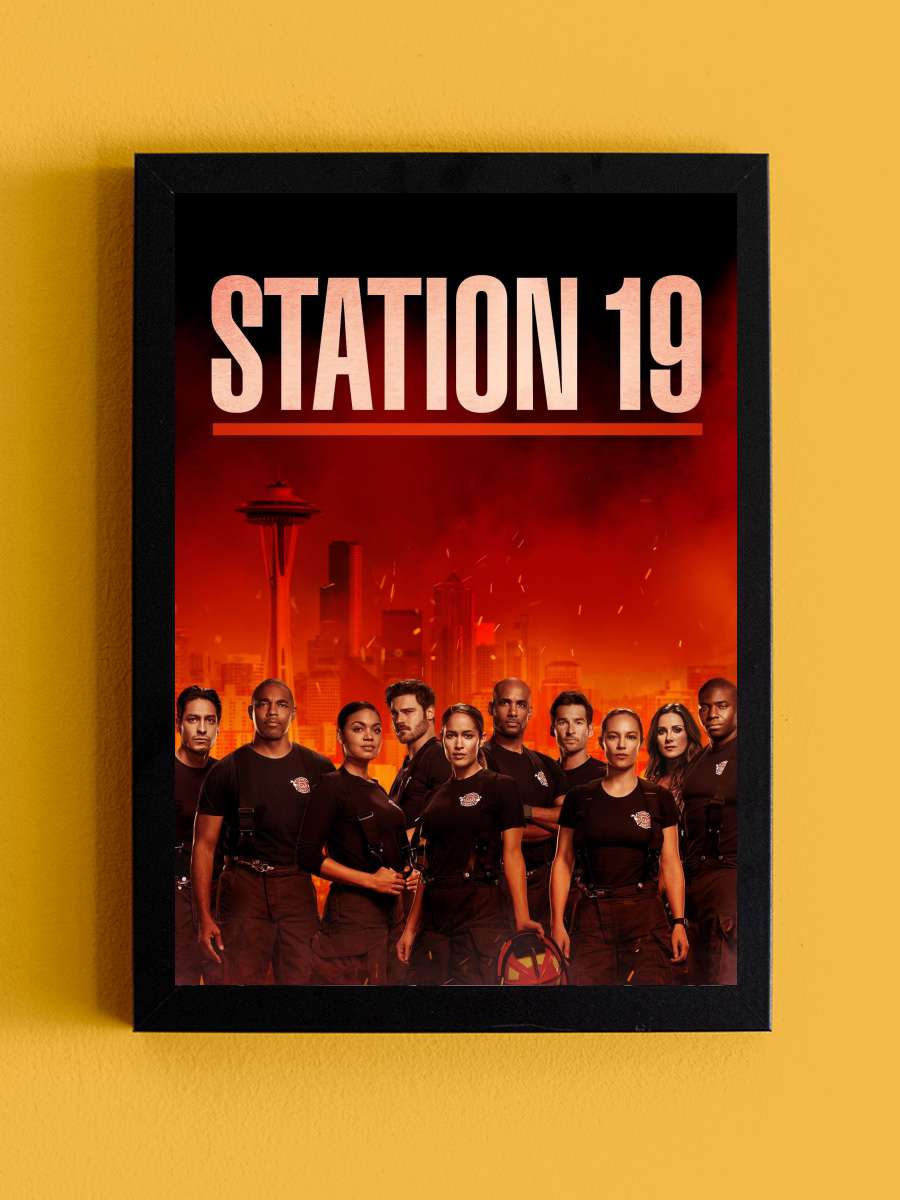 Station 19 Dizi Tablo Siyah Çerçeveli Dizi Poster Duvar Tablo