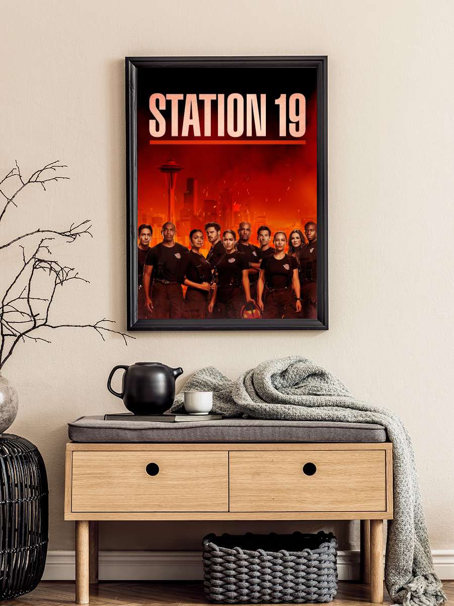 Station 19 Dizi Tablo Siyah Çerçeveli Dizi Poster Duvar Tablo