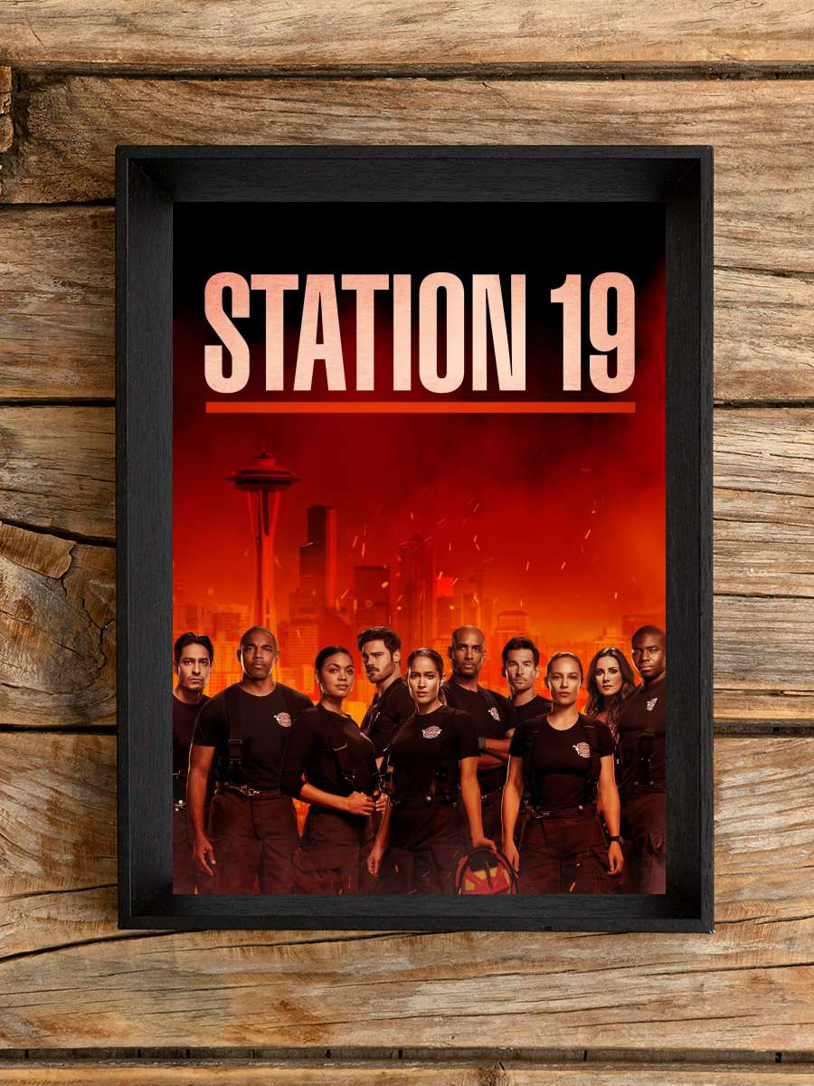 Station 19 Dizi Tablo Siyah Çerçeveli Dizi Poster Duvar Tablo