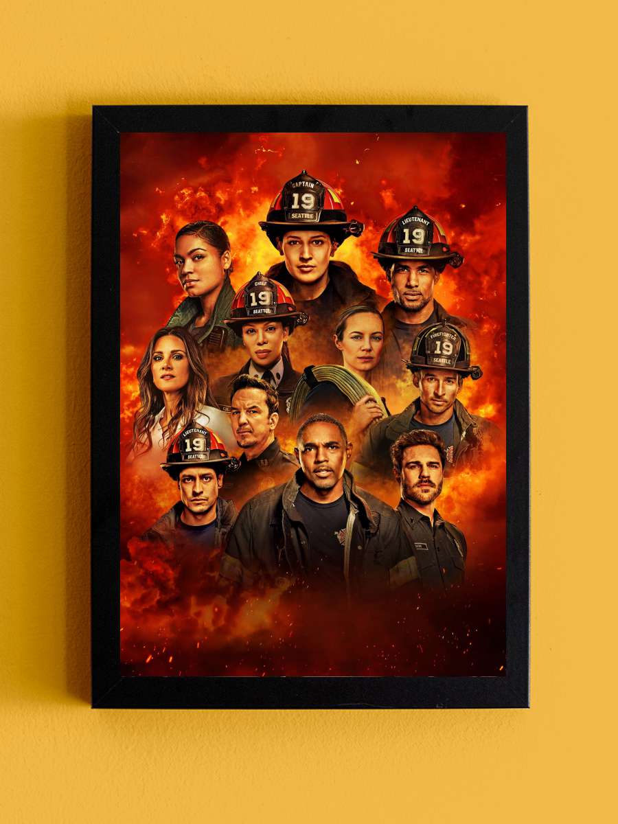 Station 19 Dizi Tablo Siyah Çerçeveli Dizi Poster Duvar Tablo