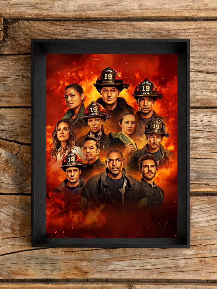 Station 19 Dizi Tablo Siyah Çerçeveli Dizi Poster Duvar Tablo