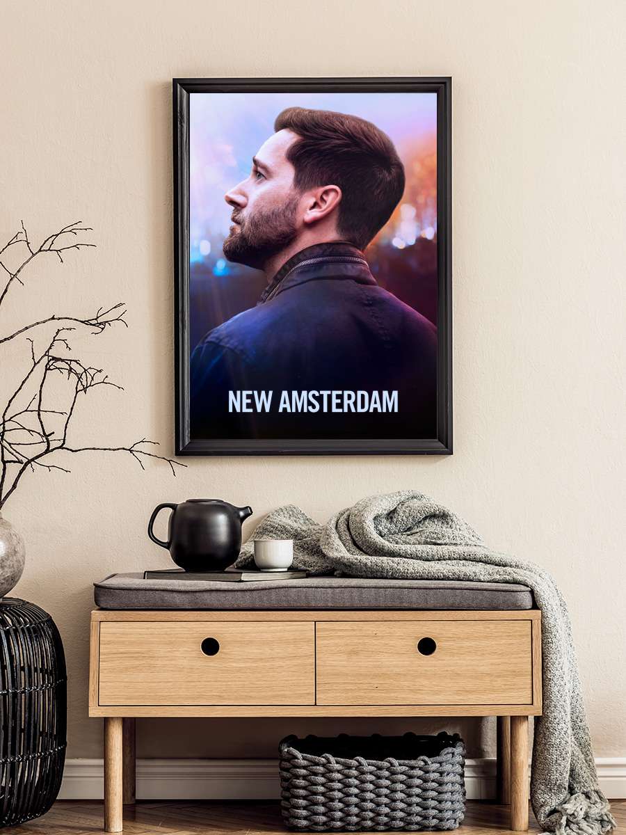 New Amsterdam Dizi Tablo Siyah Çerçeveli Dizi Poster Duvar Tablo