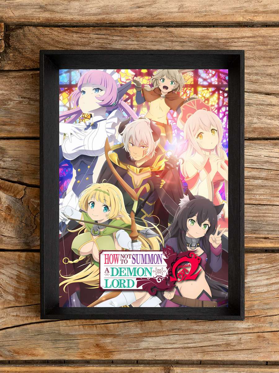 Isekai Maou to Shoukan Shoujo no Dorei Majutsu - 異世界魔王と召喚少女の奴隷魔術 Dizi Tablo Siyah Çerçeveli Dizi Poster Duvar Tablo