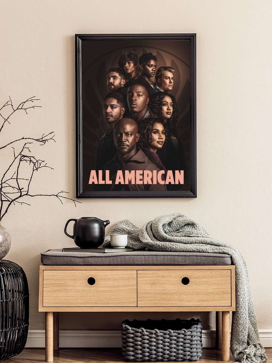 All American Dizi Tablo Siyah Çerçeveli Dizi Poster Duvar Tablo