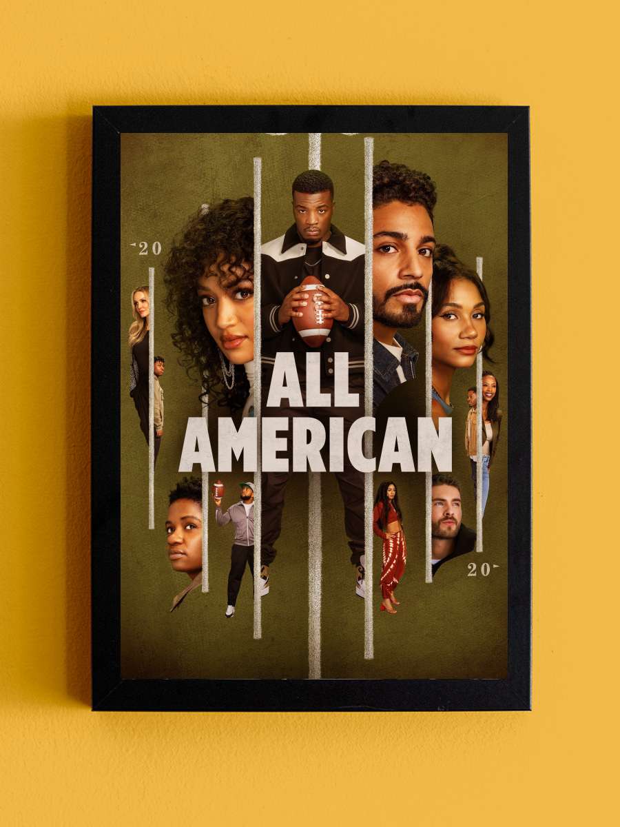 All American Dizi Tablo Siyah Çerçeveli Dizi Poster Duvar Tablo