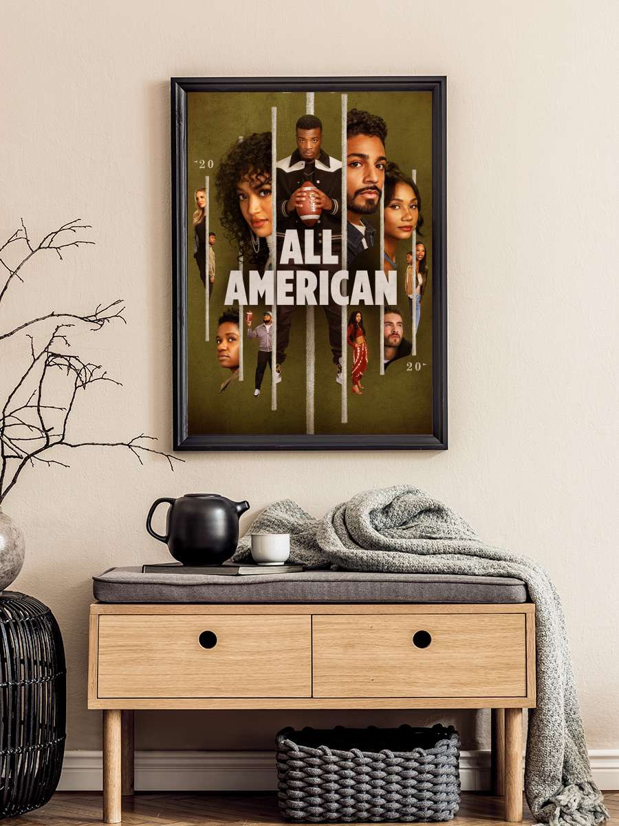 All American Dizi Tablo Siyah Çerçeveli Dizi Poster Duvar Tablo