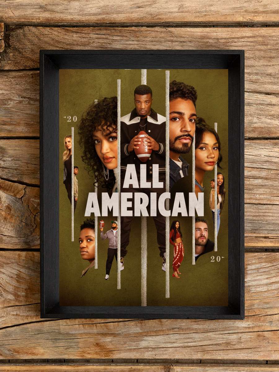 All American Dizi Tablo Siyah Çerçeveli Dizi Poster Duvar Tablo