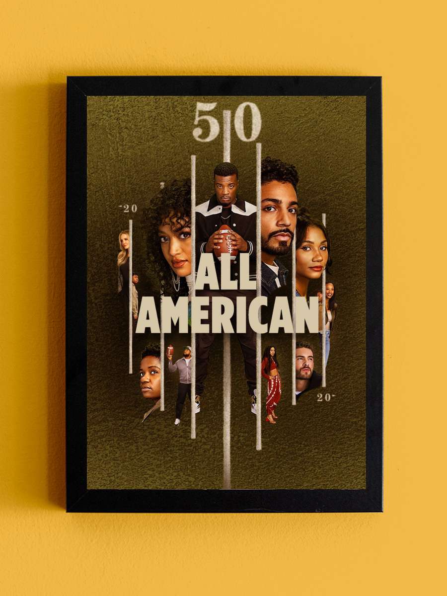 All American Dizi Tablo Siyah Çerçeveli Dizi Poster Duvar Tablo