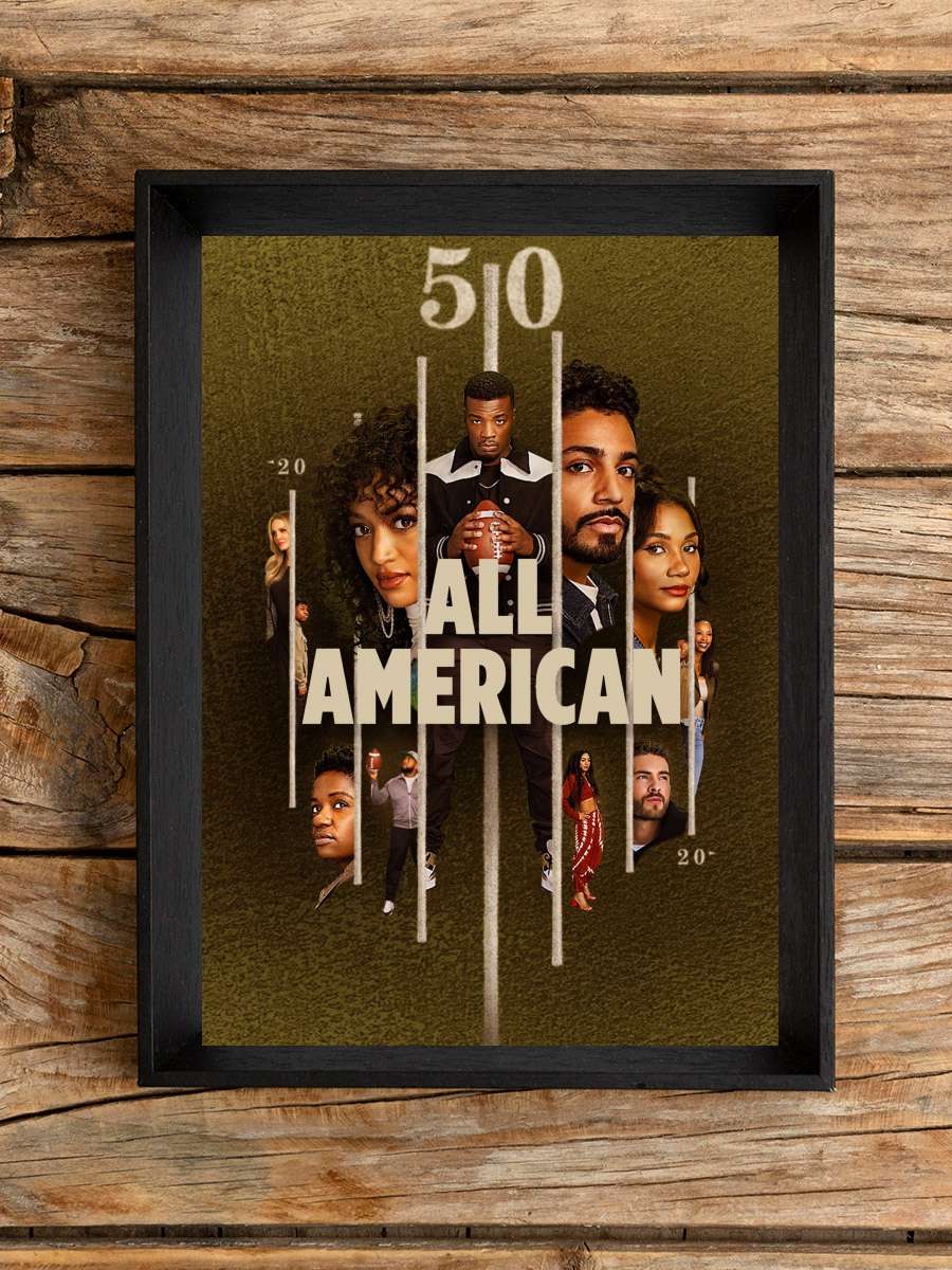 All American Dizi Tablo Siyah Çerçeveli Dizi Poster Duvar Tablo