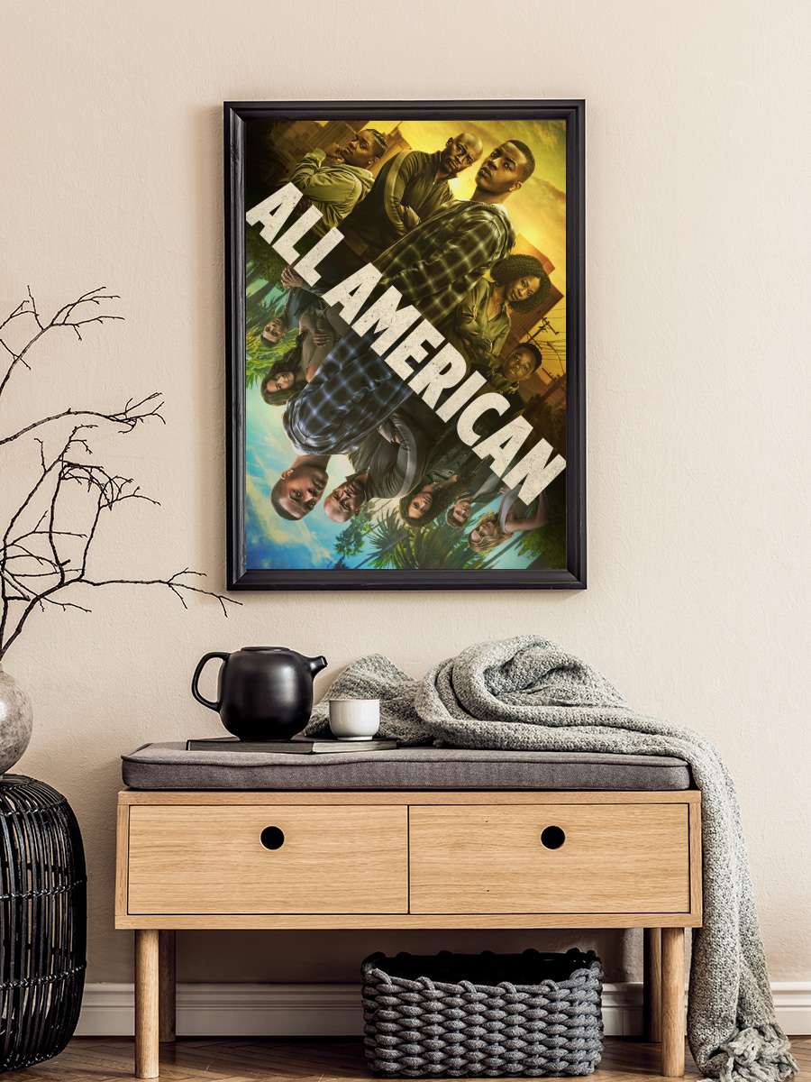 All American Dizi Tablo Siyah Çerçeveli Dizi Poster Duvar Tablo