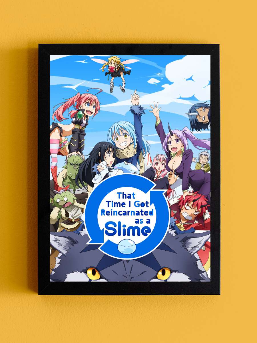 Tensei shitara Slime Datta Ken - 転生したらスライムだった件 Dizi Tablo Siyah Çerçeveli Dizi Poster Duvar Tablo