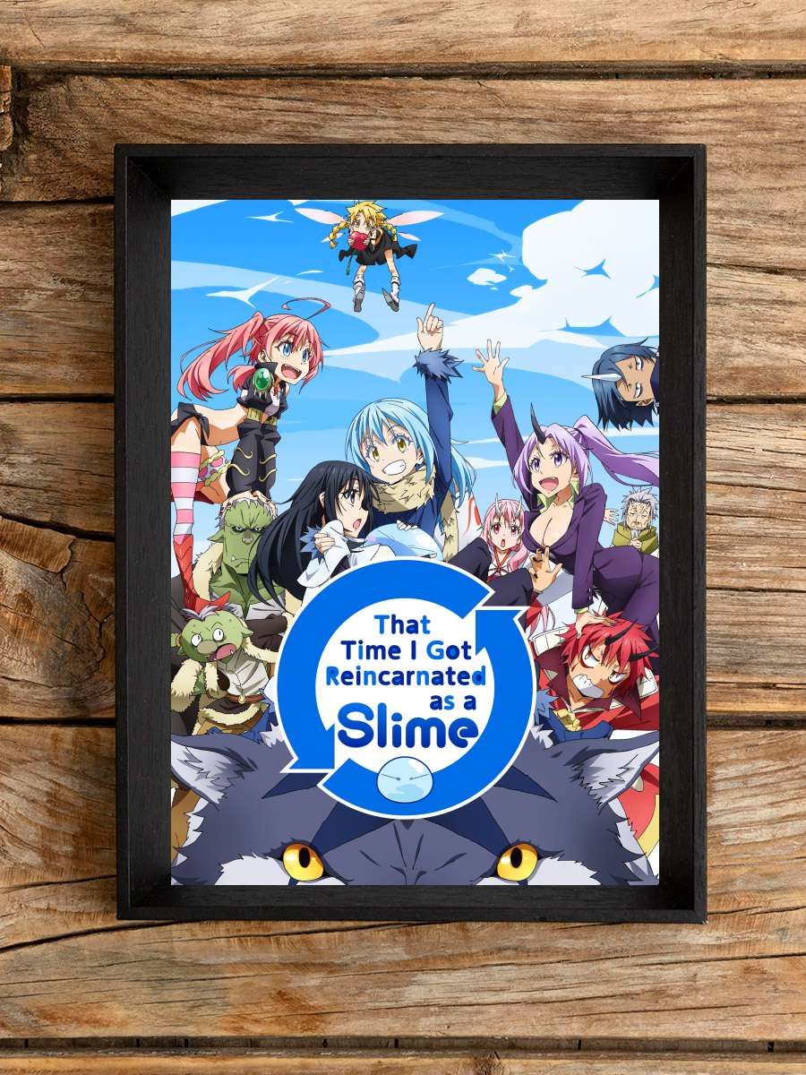 Tensei shitara Slime Datta Ken - 転生したらスライムだった件 Dizi Tablo Siyah Çerçeveli Dizi Poster Duvar Tablo