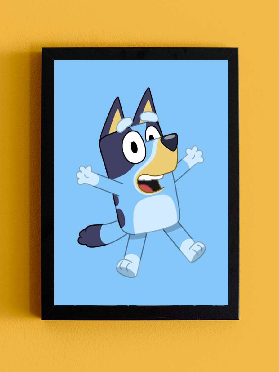 Bluey Dizi Tablo Siyah Çerçeveli Dizi Poster Duvar Tablo