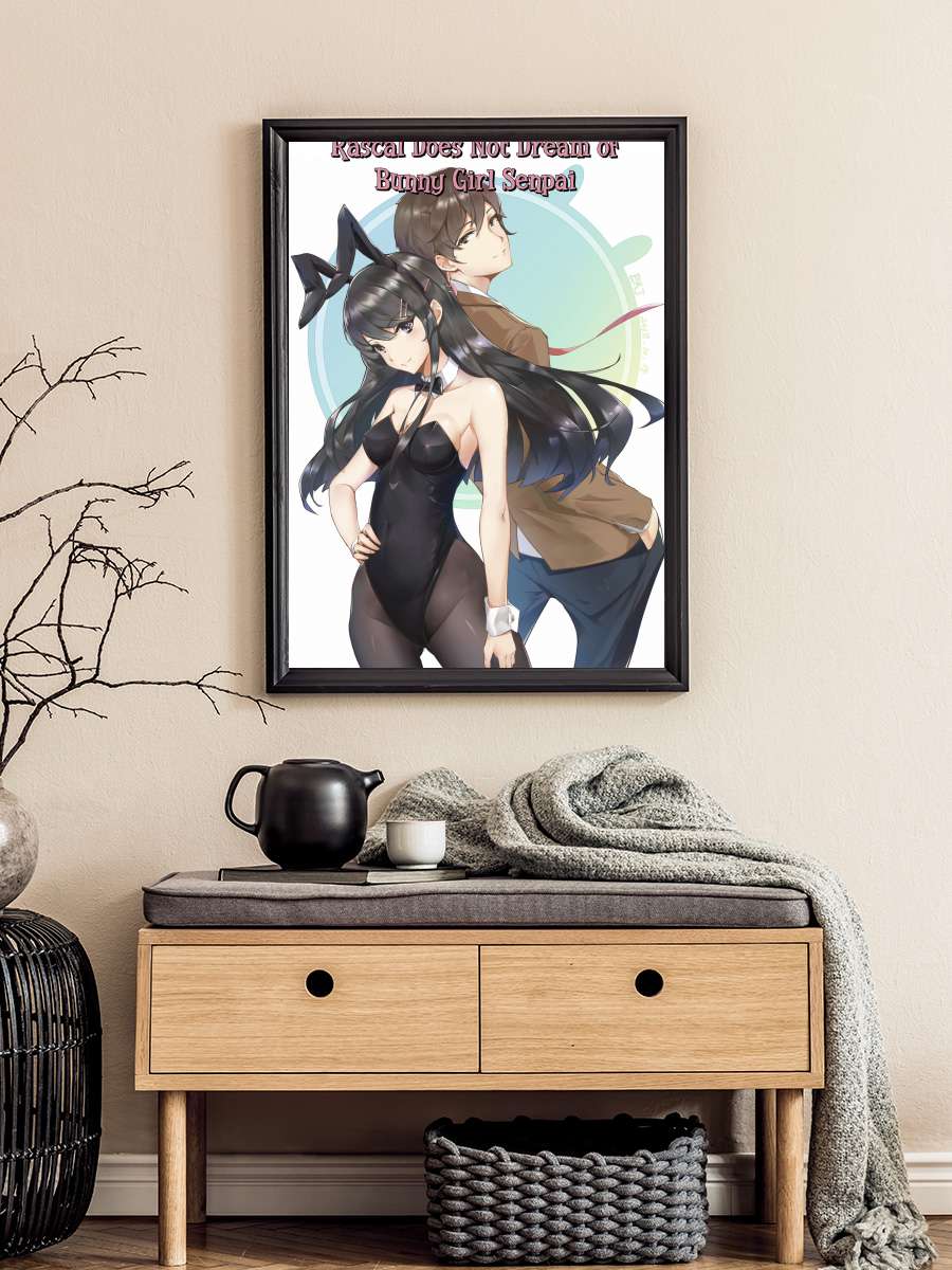 Seishun Buta Yarou wa Bunny Girl Senpai no Yume wo Minai - 青春ブタ野郎はバニーガール先輩の夢を見ない Dizi Tablo Siyah Çerçeveli Dizi Poster Duvar Tablo