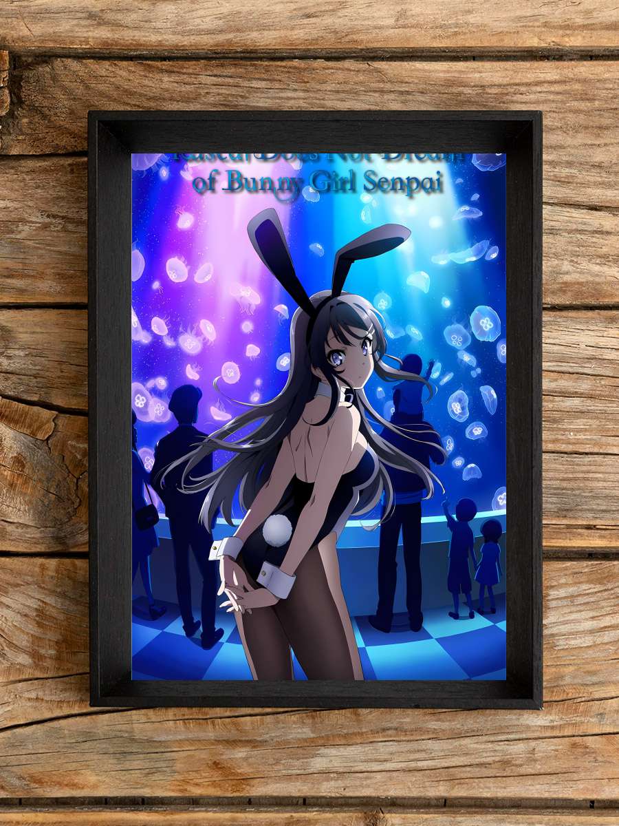 Seishun Buta Yarou wa Bunny Girl Senpai no Yume wo Minai - 青春ブタ野郎はバニーガール先輩の夢を見ない Dizi Tablo Siyah Çerçeveli Dizi Poster Duvar Tablo