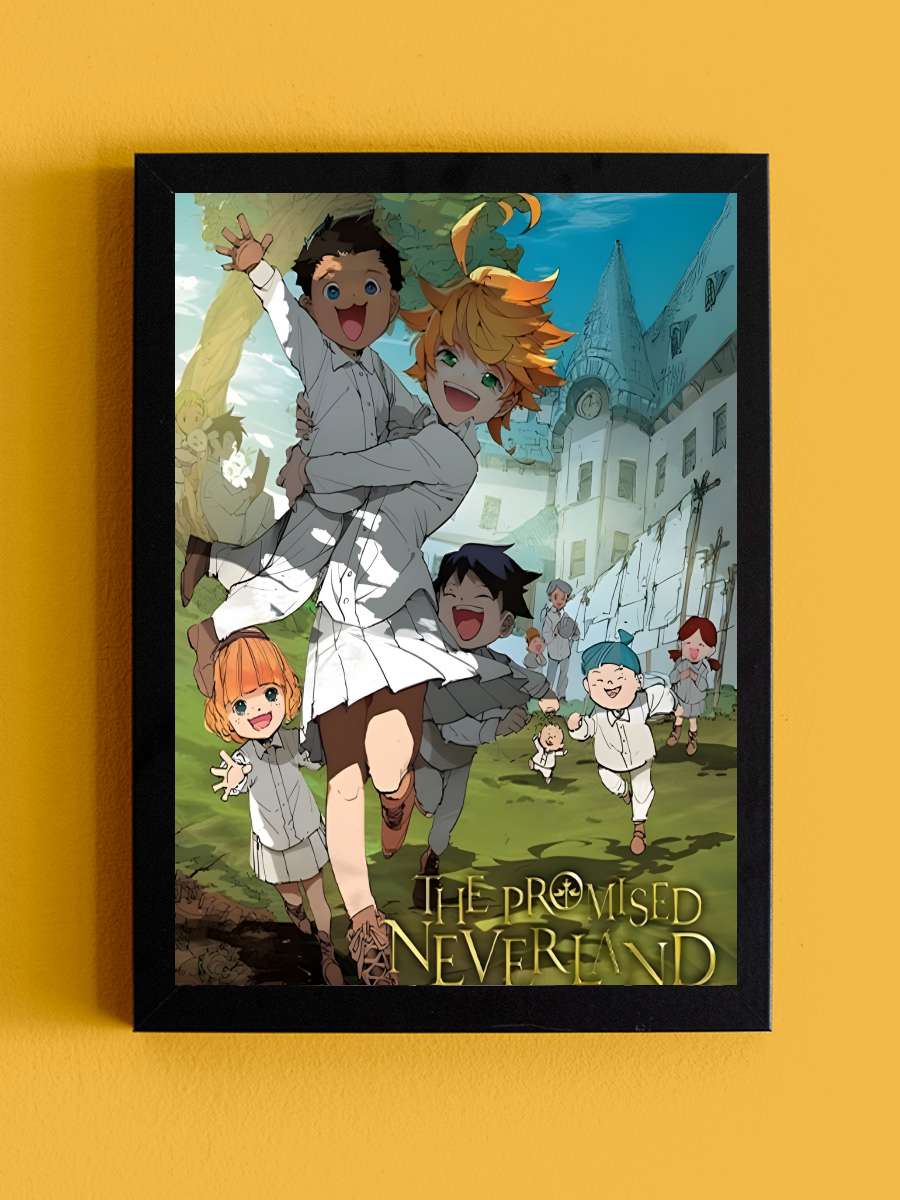 Vaat Edilen Neverland - 約束のネバーランド Dizi Tablo Siyah Çerçeveli Dizi Poster Duvar Tablo