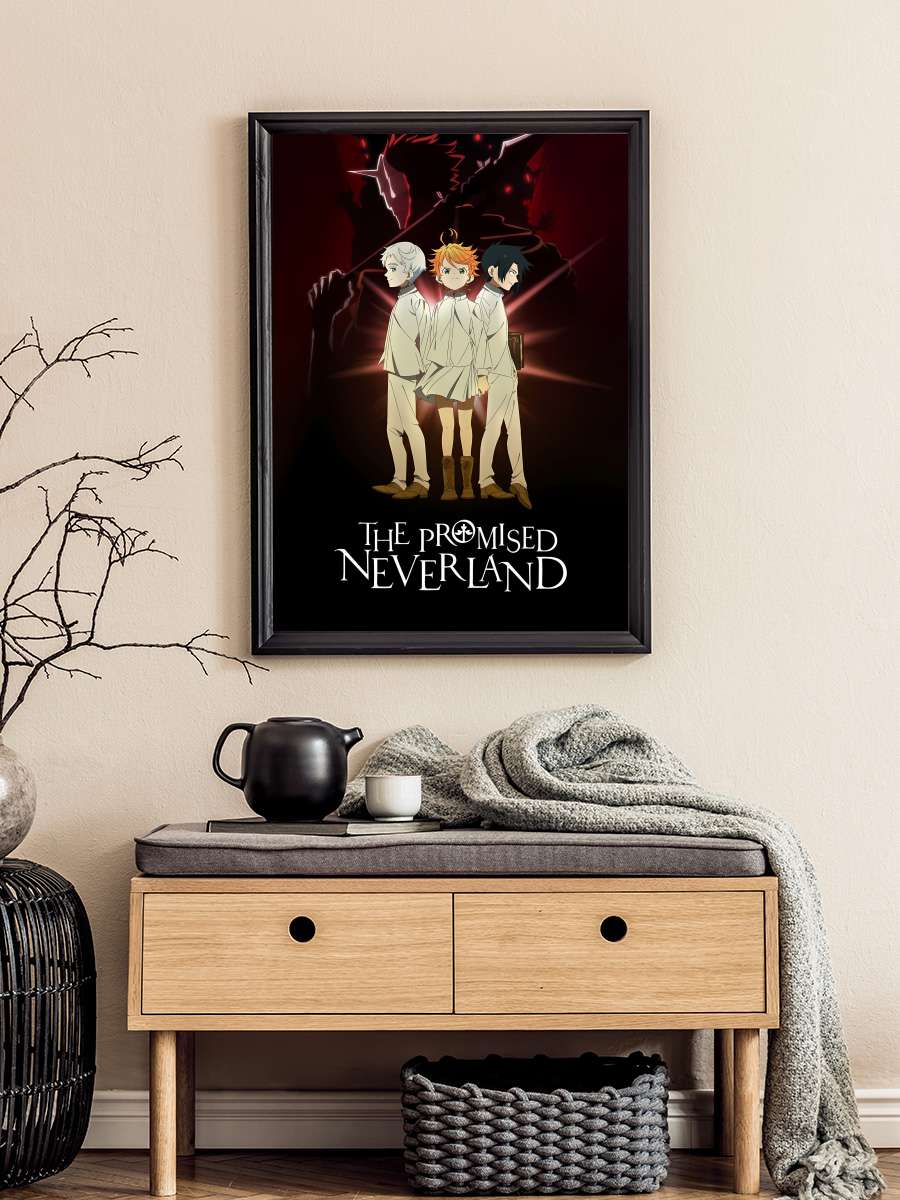 Vaat Edilen Neverland - 約束のネバーランド Dizi Tablo Siyah Çerçeveli Dizi Poster Duvar Tablo