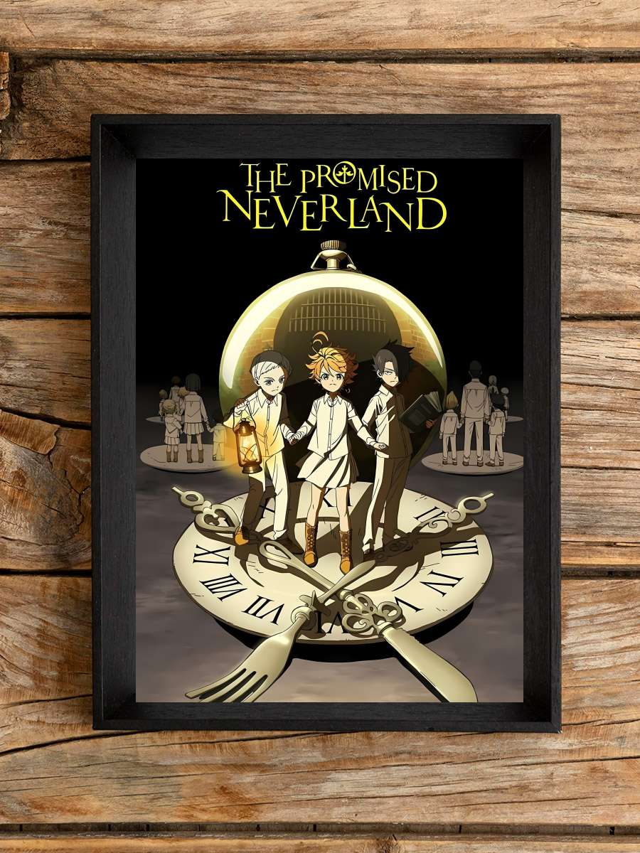 Vaat Edilen Neverland - 約束のネバーランド Dizi Tablo Siyah Çerçeveli Dizi Poster Duvar Tablo