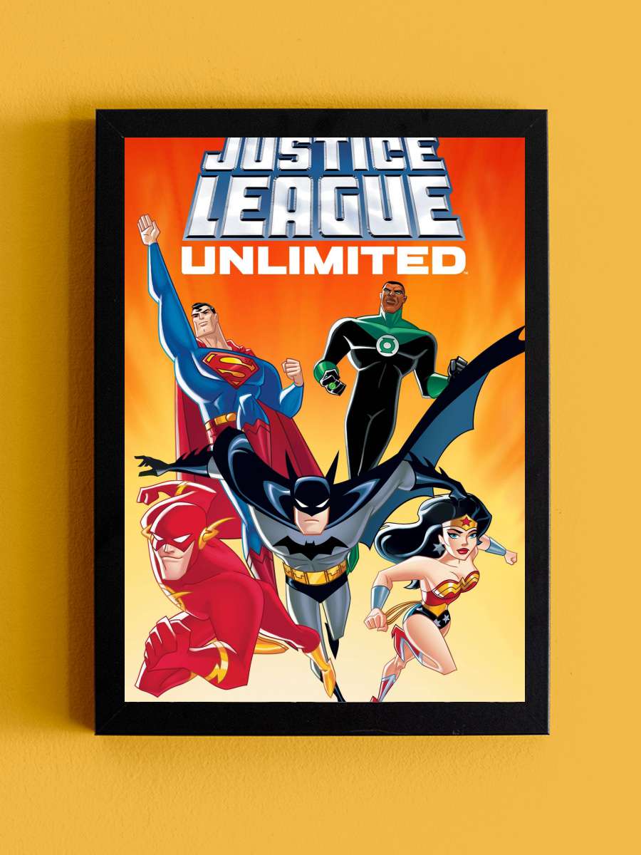 Justice League Unlimited Dizi Tablo Siyah Çerçeveli Dizi Poster Duvar Tablo