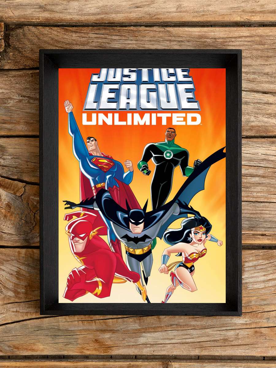 Justice League Unlimited Dizi Tablo Siyah Çerçeveli Dizi Poster Duvar Tablo