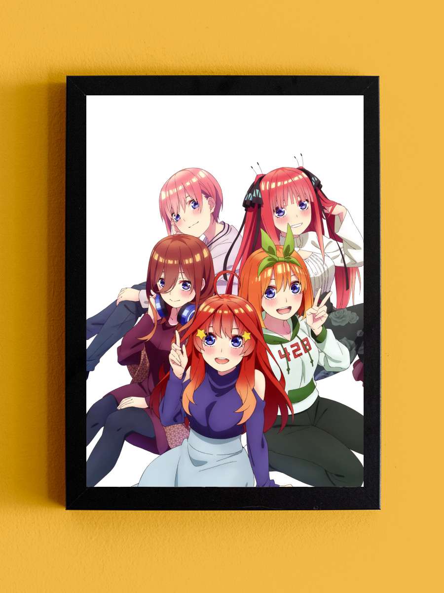 5-toubun no Hanayome - 五等分の花嫁 Dizi Tablo Siyah Çerçeveli Dizi Poster Duvar Tablo