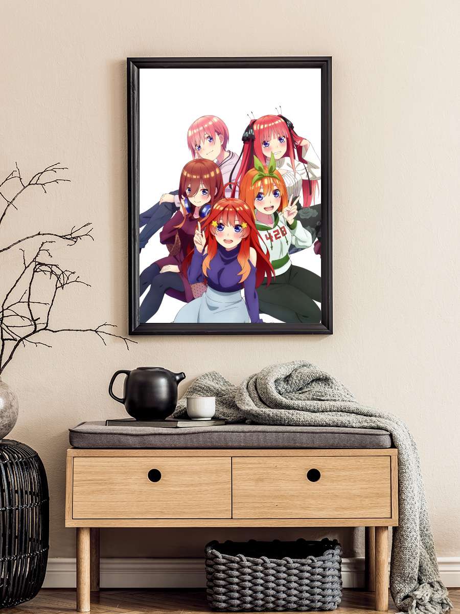 5-toubun no Hanayome - 五等分の花嫁 Dizi Tablo Siyah Çerçeveli Dizi Poster Duvar Tablo