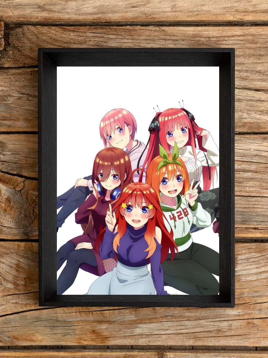 5-toubun no Hanayome - 五等分の花嫁 Dizi Tablo Siyah Çerçeveli Dizi Poster Duvar Tablo