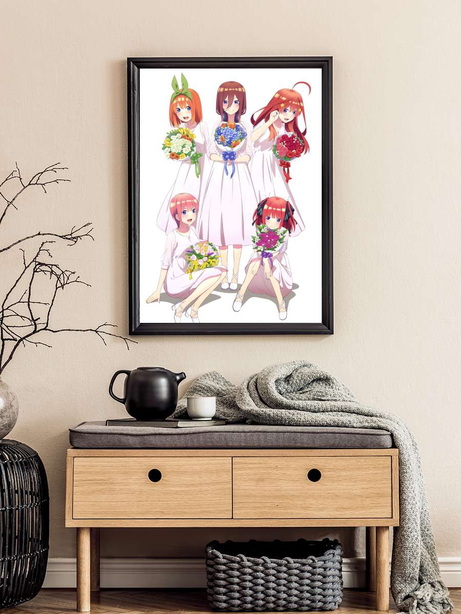 5-toubun no Hanayome - 五等分の花嫁 Dizi Tablo Siyah Çerçeveli Dizi Poster Duvar Tablo