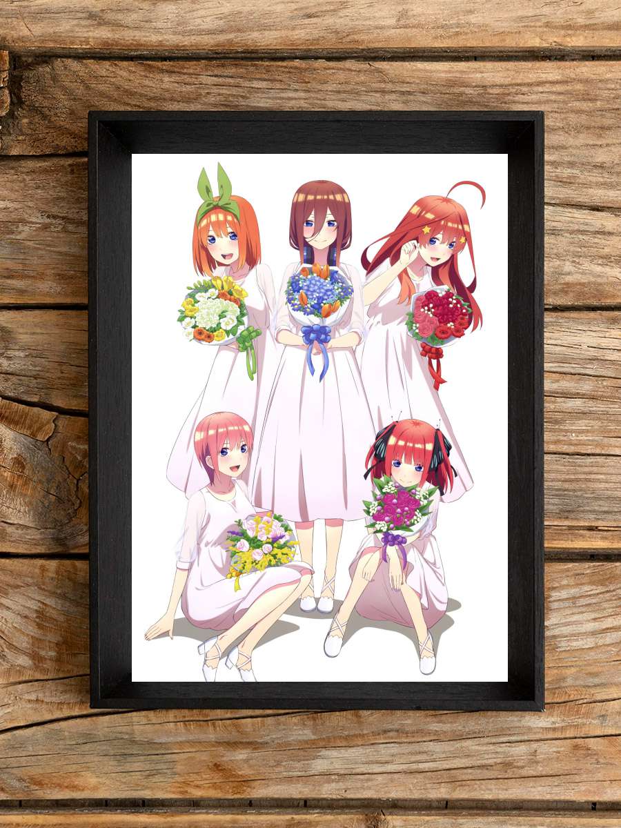 5-toubun no Hanayome - 五等分の花嫁 Dizi Tablo Siyah Çerçeveli Dizi Poster Duvar Tablo