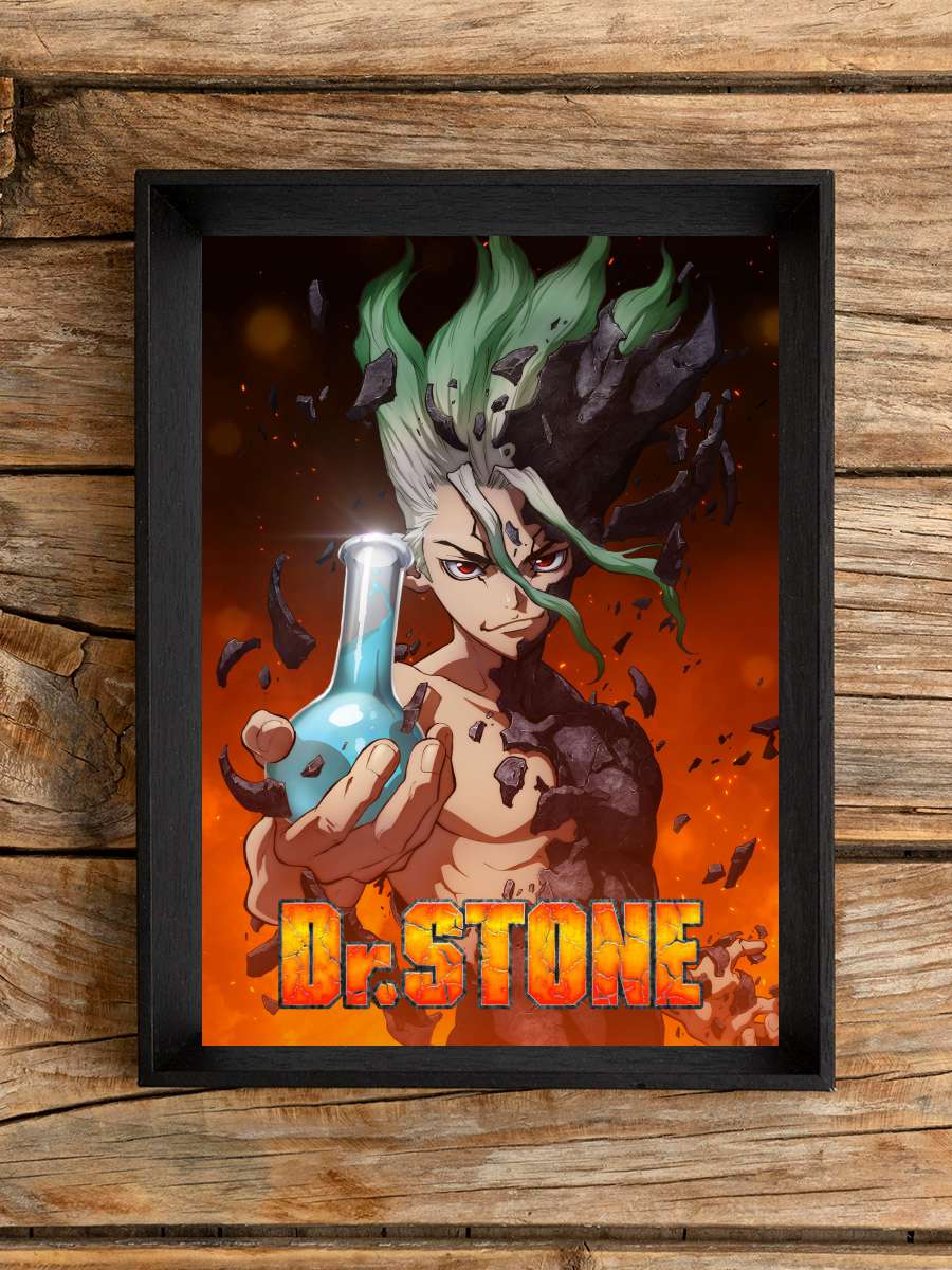 Dr. Stone - Dr.STONE Dizi Tablo Siyah Çerçeveli Dizi Poster Duvar Tablo