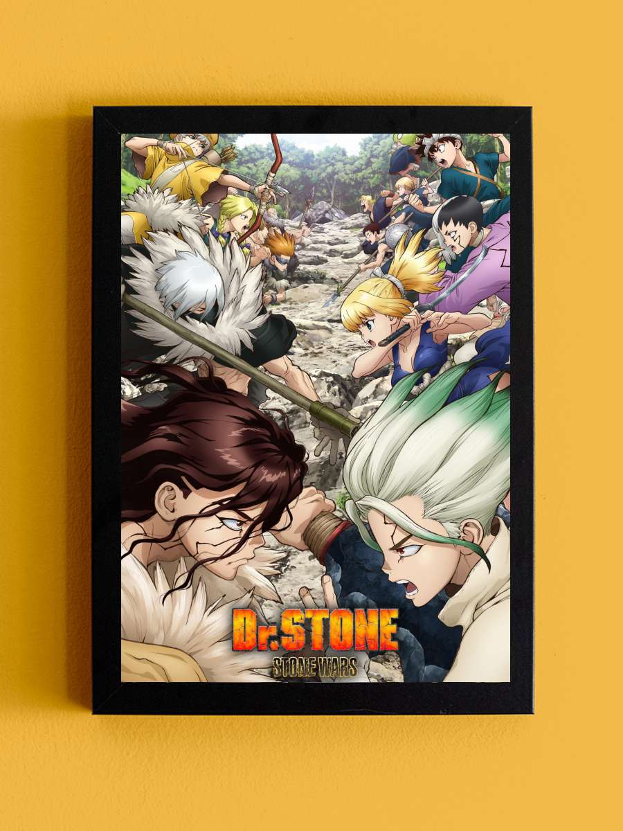 Dr. Stone - Dr.STONE Dizi Tablo Siyah Çerçeveli Dizi Poster Duvar Tablo