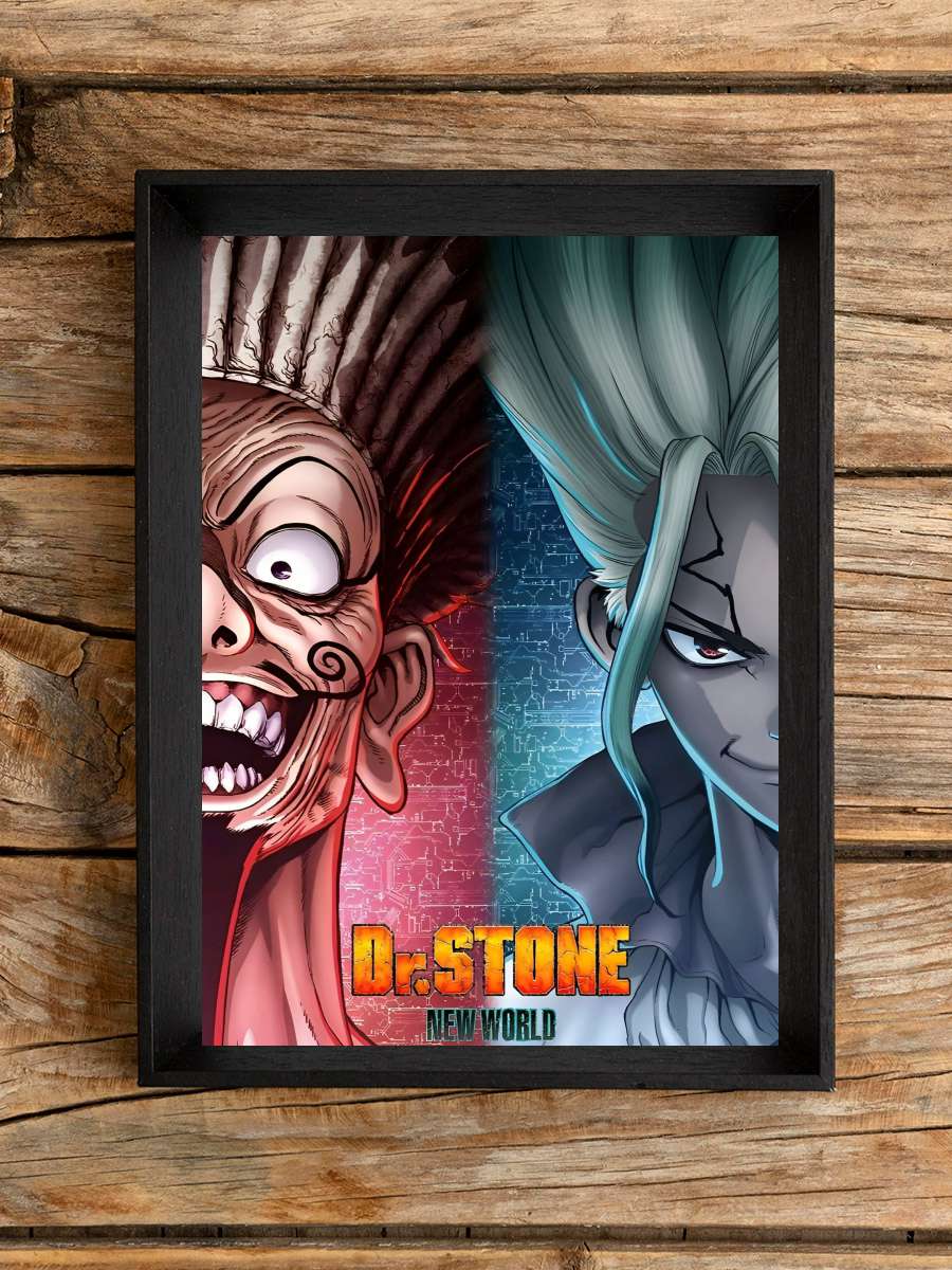 Dr. Stone - Dr.STONE Dizi Tablo Siyah Çerçeveli Dizi Poster Duvar Tablo