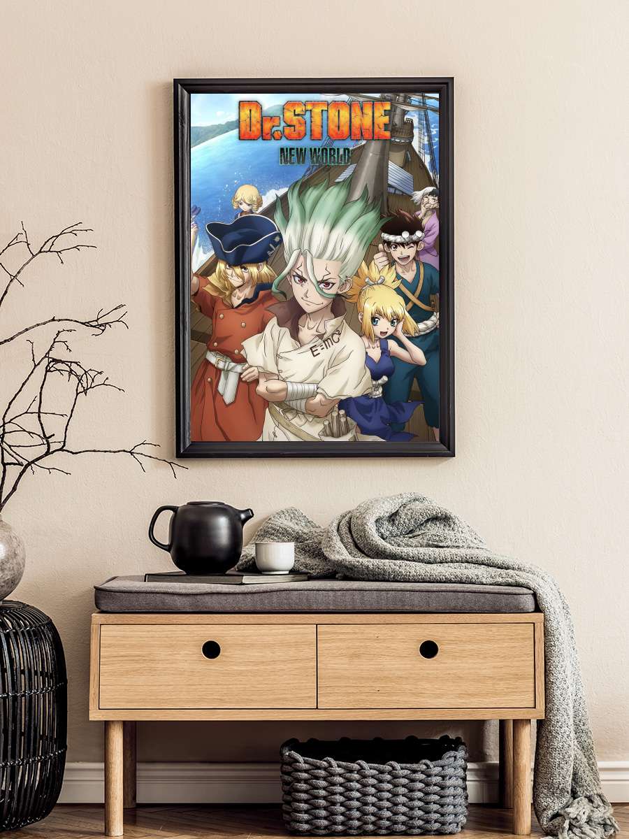 Dr. Stone - Dr.STONE Dizi Tablo Siyah Çerçeveli Dizi Poster Duvar Tablo