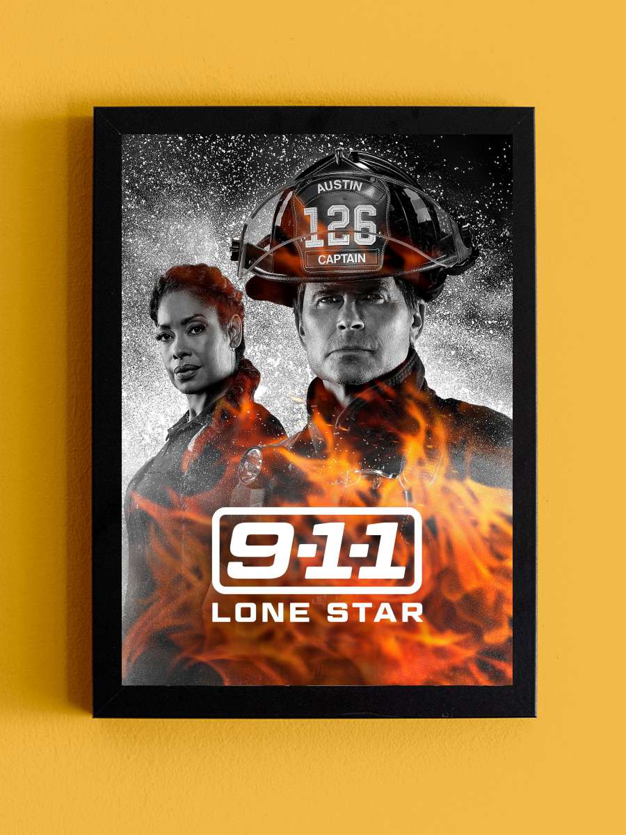 9-1-1: Lone Star Dizi Tablo Siyah Çerçeveli Dizi Poster Duvar Tablo