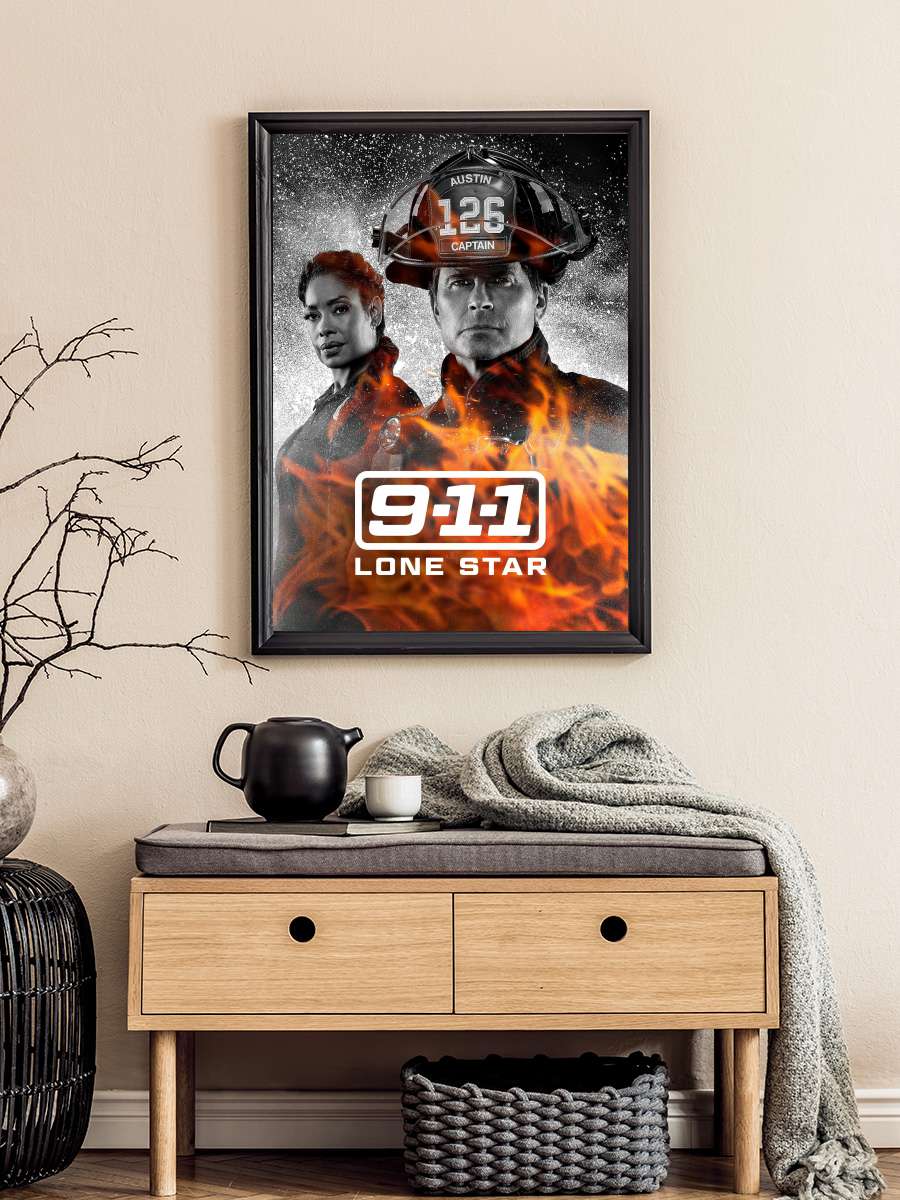 9-1-1: Lone Star Dizi Tablo Siyah Çerçeveli Dizi Poster Duvar Tablo