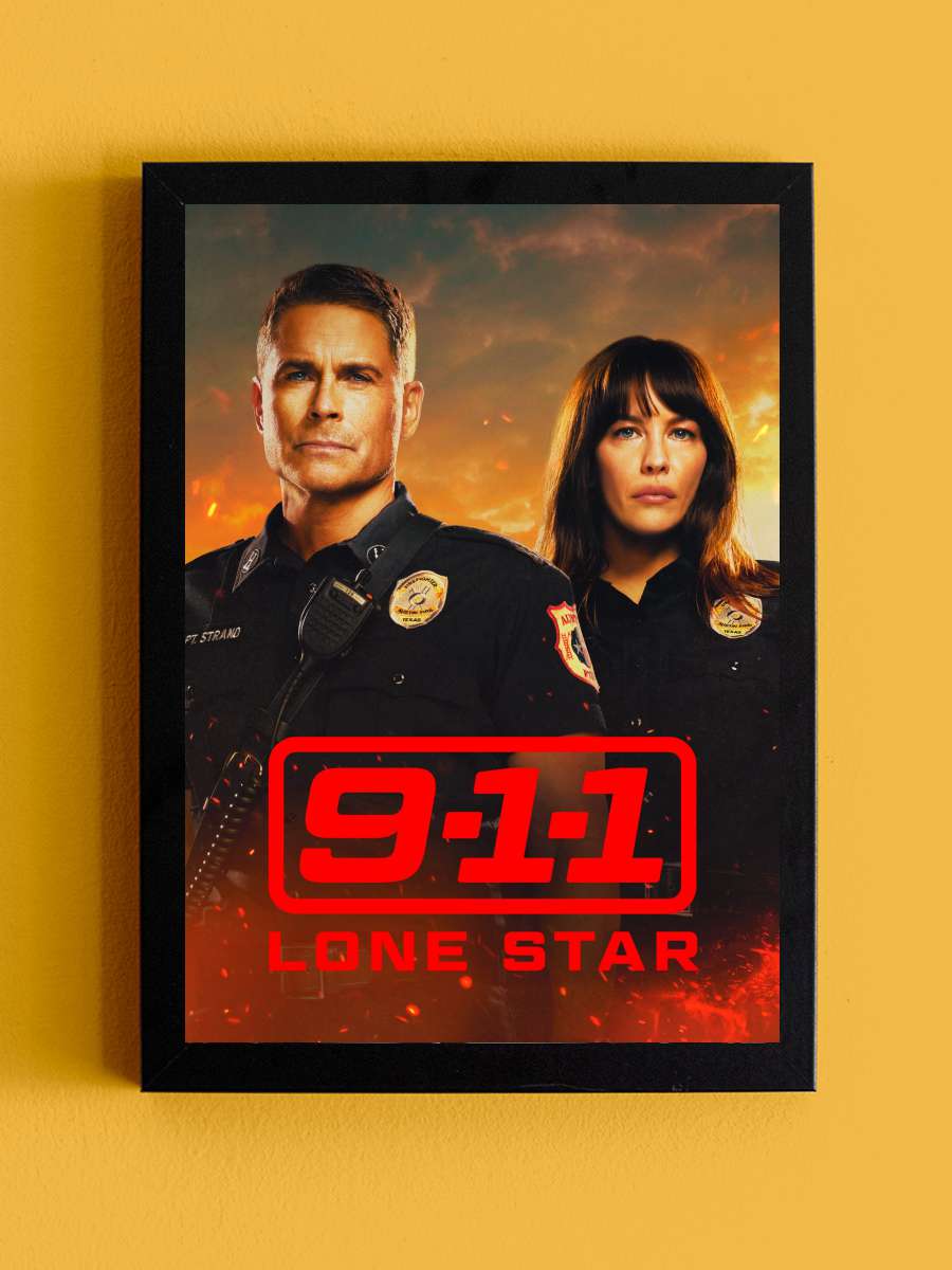 9-1-1: Lone Star Dizi Tablo Siyah Çerçeveli Dizi Poster Duvar Tablo