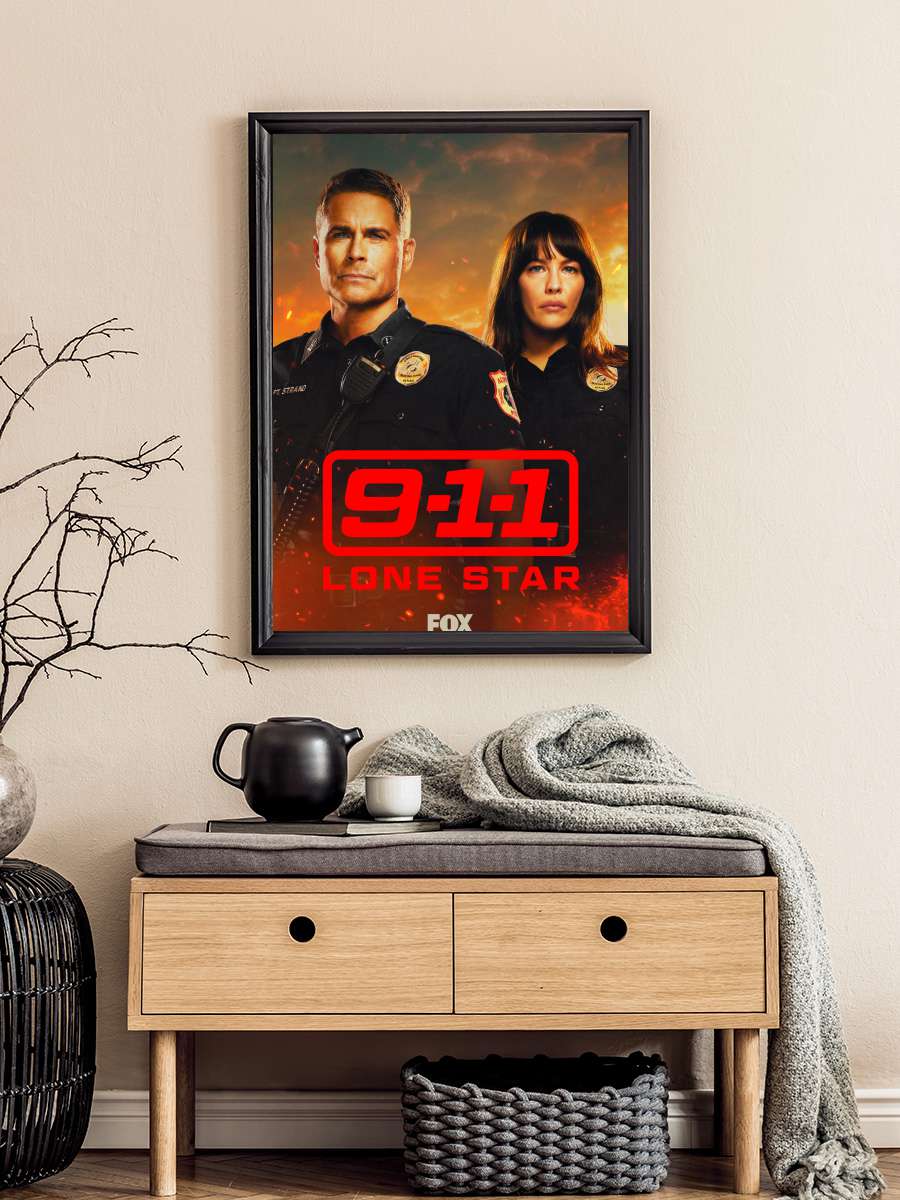 9-1-1: Lone Star Dizi Tablo Siyah Çerçeveli Dizi Poster Duvar Tablo