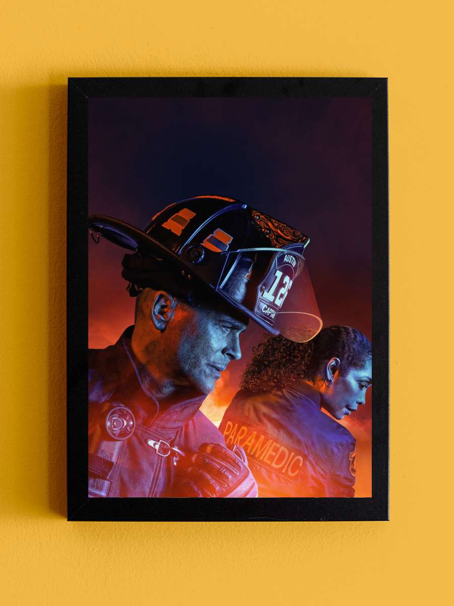 9-1-1: Lone Star Dizi Tablo Siyah Çerçeveli Dizi Poster Duvar Tablo