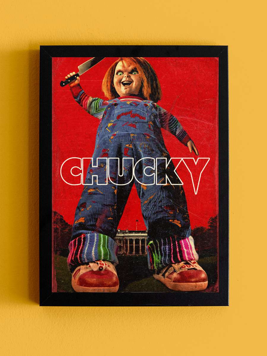 Chucky Dizi Tablo Siyah Çerçeveli Dizi Poster Duvar Tablo