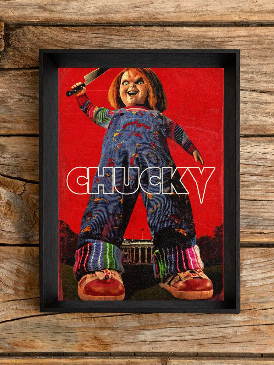 Chucky Dizi Tablo Siyah Çerçeveli Dizi Poster Duvar Tablo