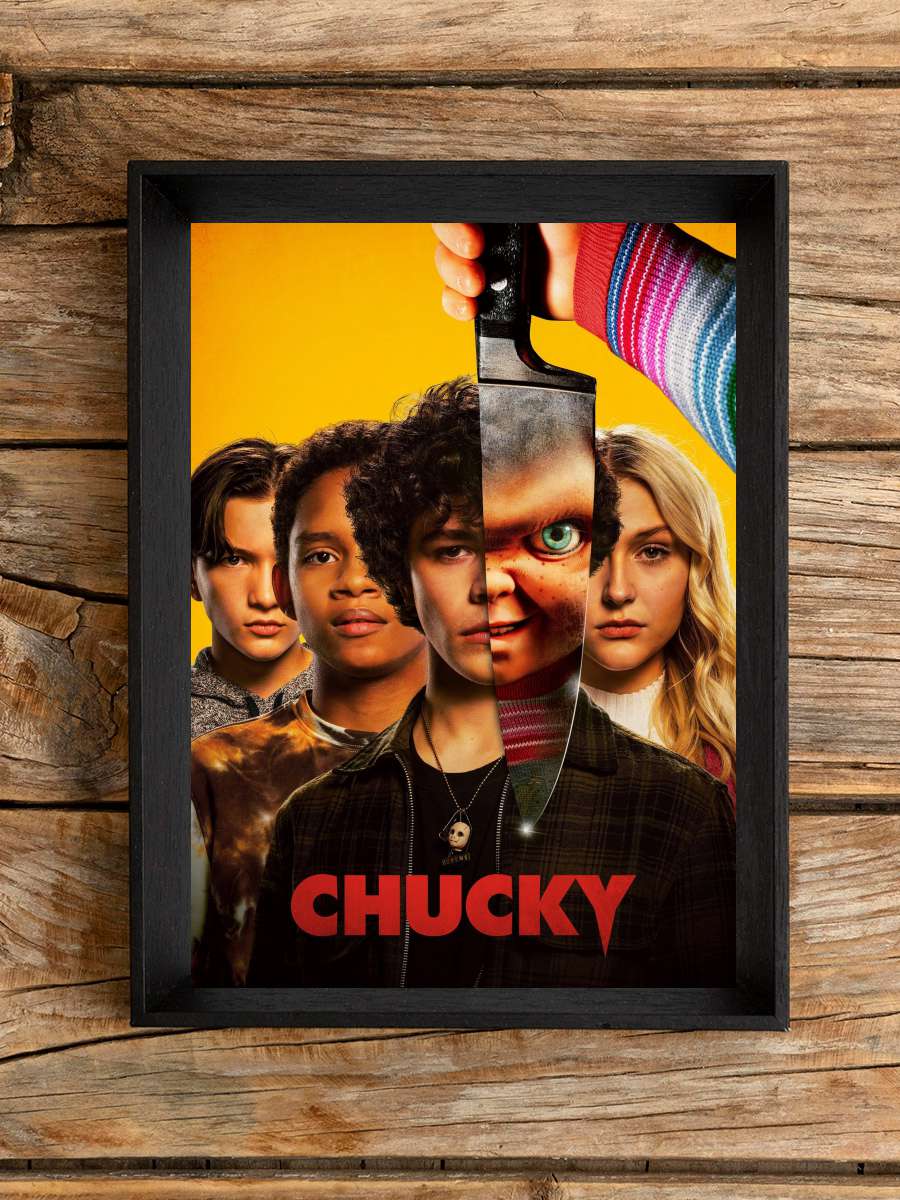 Chucky Dizi Tablo Siyah Çerçeveli Dizi Poster Duvar Tablo