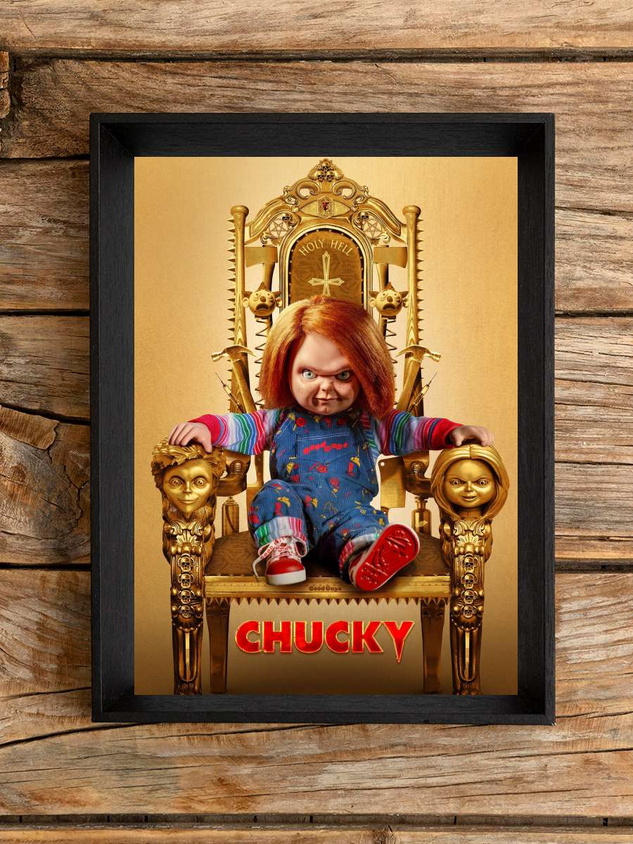 Chucky Dizi Tablo Siyah Çerçeveli Dizi Poster Duvar Tablo