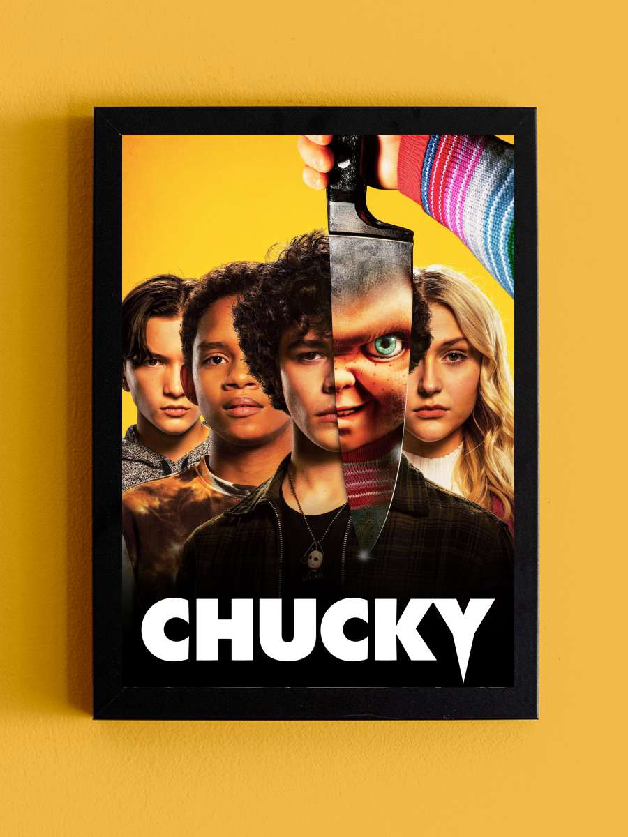 Chucky Dizi Tablo Siyah Çerçeveli Dizi Poster Duvar Tablo